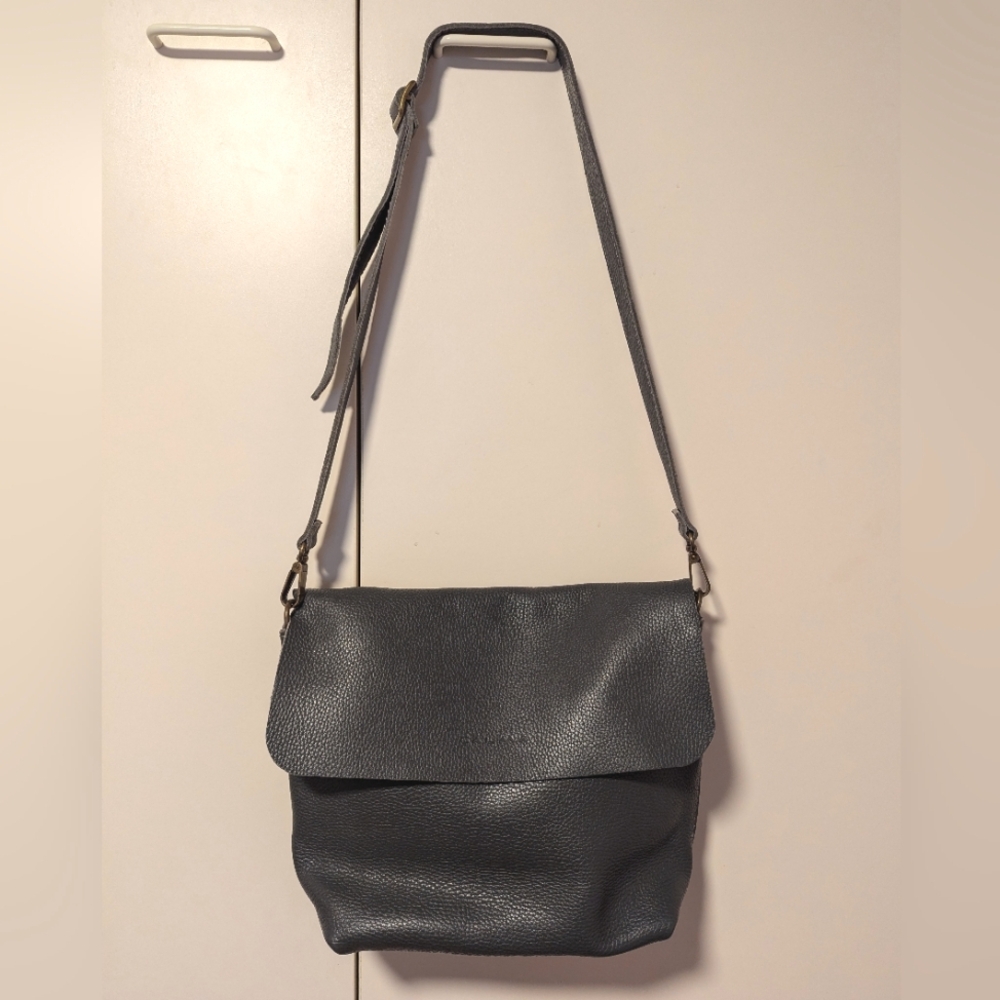 Grey Calma 11600 Leather Goods Large Crossbody Purse